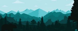 Preview wallpaper mountains, landscape, wildlife, art, vector