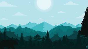 Preview wallpaper mountains, landscape, wildlife, art, vector