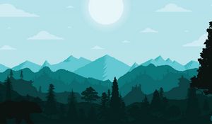 Preview wallpaper mountains, landscape, wildlife, art, vector