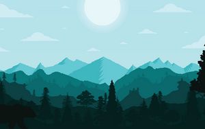 Preview wallpaper mountains, landscape, wildlife, art, vector