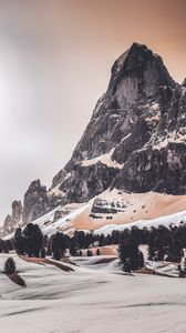 Preview wallpaper mountains, landscape, winter, trees, snow