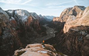 Preview wallpaper mountains, loneliness, peak, lonely, solitude, zion