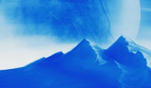 Preview wallpaper mountains, moon, canvas, blue, art