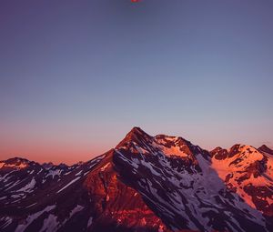 Preview wallpaper mountains, moon, full moon, sunset