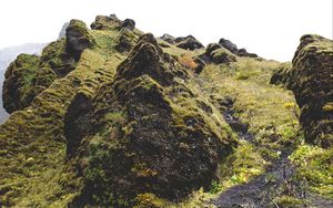 Preview wallpaper mountains, moss, grass, rocks