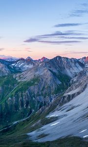 Preview wallpaper mountains, mountain range, dusk, landscape, nature