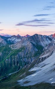 Preview wallpaper mountains, mountain range, dusk, landscape, nature