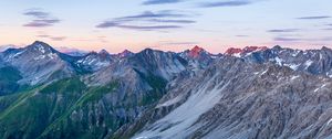 Preview wallpaper mountains, mountain range, dusk, landscape, nature