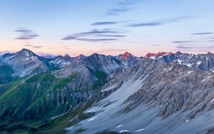 Preview wallpaper mountains, mountain range, dusk, landscape, nature