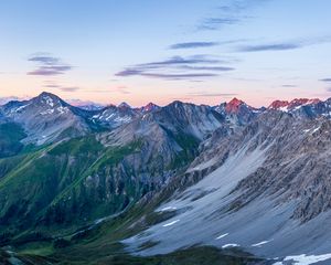 Preview wallpaper mountains, mountain range, dusk, landscape, nature