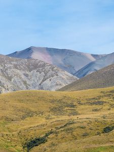 Preview wallpaper mountains, mountain range, hill, grass