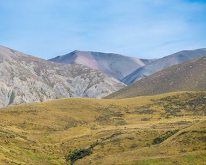 Preview wallpaper mountains, mountain range, hill, grass