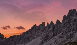 Preview wallpaper mountains, mountain range, landscape, twilight, sky, clouds, stars