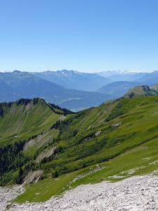 Preview wallpaper mountains, mountain range, landscape, view, nature