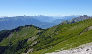 Preview wallpaper mountains, mountain range, landscape, view, nature