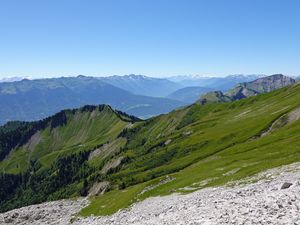 Preview wallpaper mountains, mountain range, landscape, view, nature