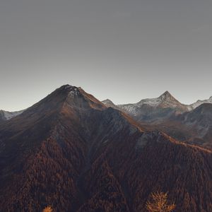 Preview wallpaper mountains, mountain range, peaks, trees, slopes