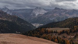 Preview wallpaper mountains, mountain range, slopes, forest, landscape