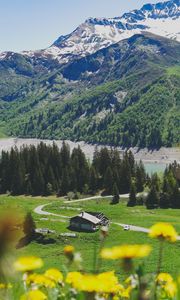 Preview wallpaper mountains, nature, landscape, trees, vegetation