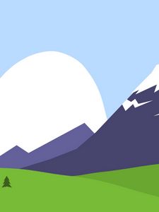 Preview wallpaper mountains, nature, paint, vector