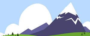 Preview wallpaper mountains, nature, paint, vector