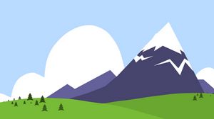 Preview wallpaper mountains, nature, paint, vector