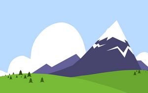 Preview wallpaper mountains, nature, paint, vector