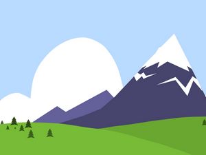 Preview wallpaper mountains, nature, paint, vector