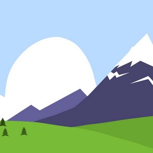 Preview wallpaper mountains, nature, paint, vector