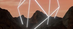 Preview wallpaper mountains, neon, shape, geometric, rocks