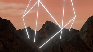 Preview wallpaper mountains, neon, shape, geometric, rocks