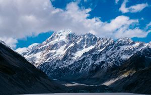 Preview wallpaper mountains, new zealand, sky, clouds