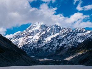 Preview wallpaper mountains, new zealand, sky, clouds