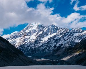 Preview wallpaper mountains, new zealand, sky, clouds