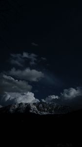 Preview wallpaper mountains, night, clouds, peaks