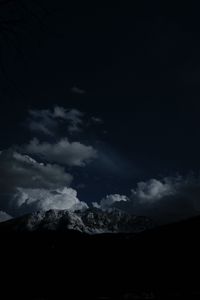 Preview wallpaper mountains, night, clouds, peaks