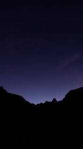 Preview wallpaper mountains, night, dark, nature