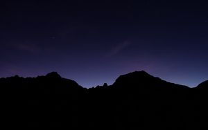 Preview wallpaper mountains, night, dark, nature
