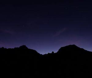Preview wallpaper mountains, night, dark, nature
