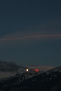 Preview wallpaper mountains, night, moon, full moon, peak