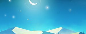 Preview wallpaper mountains, night, moon, stars, art, landscape