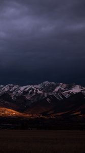 Preview wallpaper mountains, night, peaks, snowy