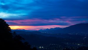 Preview wallpaper mountains, night, sky