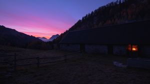 Preview wallpaper mountains, night, sky