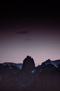 Preview wallpaper mountains, night, sky, dark, peaks