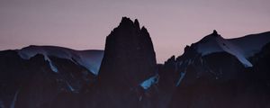 Preview wallpaper mountains, night, sky, dark, peaks