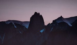 Preview wallpaper mountains, night, sky, dark, peaks