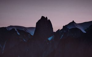 Preview wallpaper mountains, night, sky, dark, peaks
