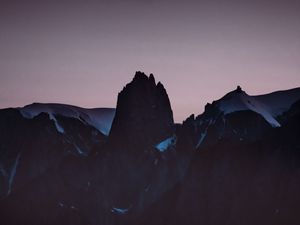 Preview wallpaper mountains, night, sky, dark, peaks