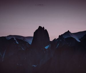Preview wallpaper mountains, night, sky, dark, peaks